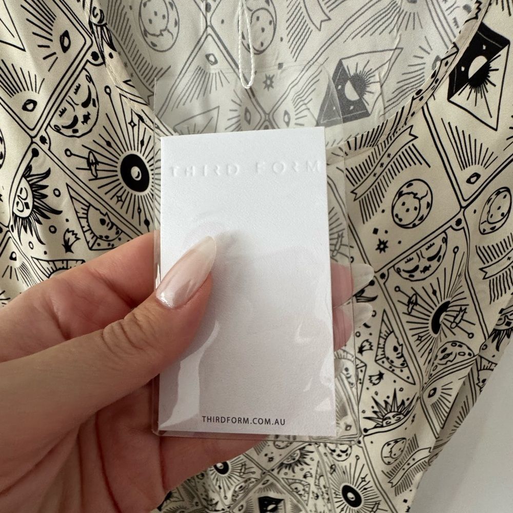 NWT Third Form x Free People Tarot Card Patterned Midi Dress Size 6 - Picture 8 of 10